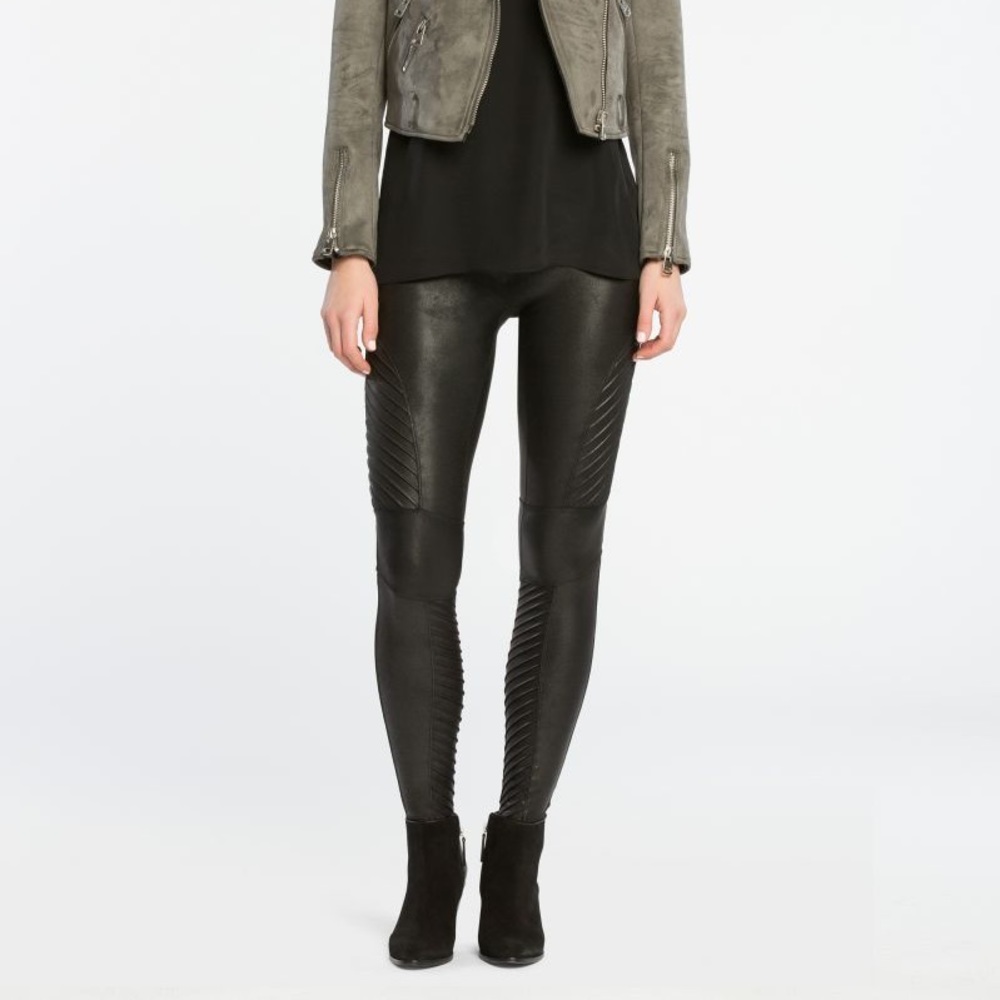 Spanx Faux Leather Moto Leggings